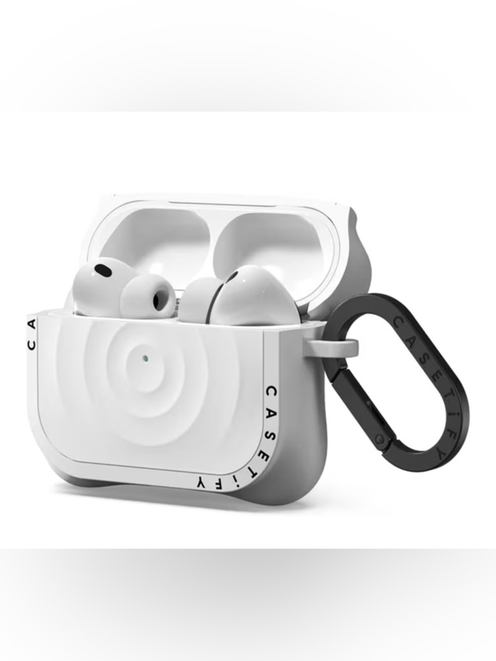 Casetify White AirPod 3 Pro Protective Case with Black Carabiner